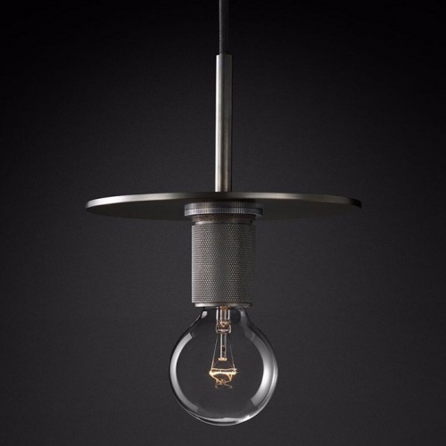 Подвесной светильник RH Utilitaire Disk Shade Pendant Black Подвесной светильник RH Utilitaire Disk Shade Pendant Black