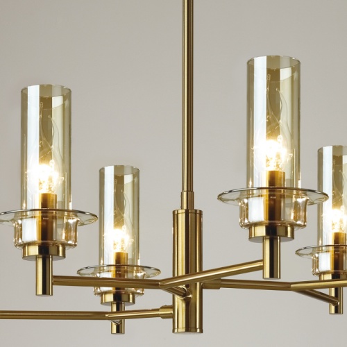 LUMION 6554/6C CLASSI LN26 097 бронза/коньячный/металл/стекло Люстра потолочная E14 6*40W 220V MADONNA фото 4