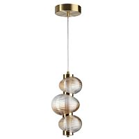 ODEON LIGHT 5095/12L L-VISION ODL25 359 латунный/янтарный градиент/металл/стекло Подвес LED 12W 4000K 1492Лм BRUCO