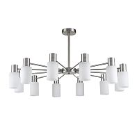 LUMION 8099/12C COMFI LN26 105 никель/белый металл/стекло Люстра потолочная Е14 12*40W 220V MAVE