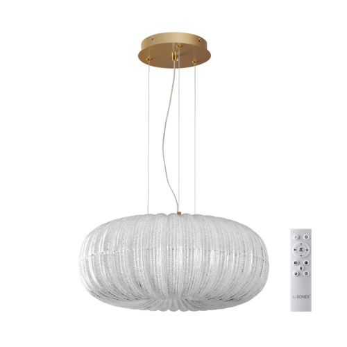 SONEX 7720/48L PIKO LED SN 572 Светильник металл/стекло/прозрачный/золотой LED 48Вт 3000-6500K D500 IP20 пульт ДУ ANGELO