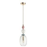 ODEON LIGHT EXCLUSIVE 4855/1B CLASSIC ODL_EX21 137 золото/разноцветн./керамика/стекло Подвес E14 1*40W BIZET