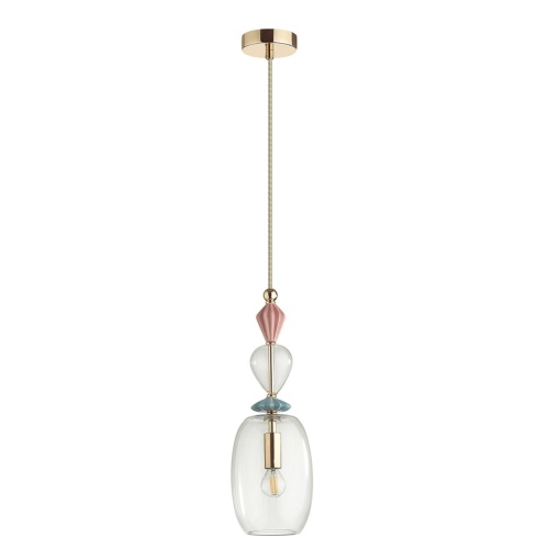 ODEON LIGHT EXCLUSIVE 4855/1B CLASSIC ODL_EX21 137 золото/разноцветн./керамика/стекло Подвес E14 1*40W BIZET