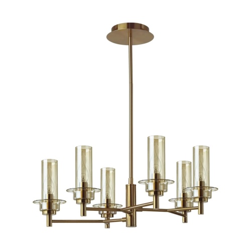 LUMION 6554/6C CLASSI LN26 097 бронза/коньячный/металл/стекло Люстра потолочная E14 6*40W 220V MADONNA