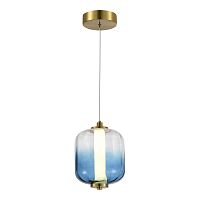 SL1193.323.01 Подвес ST-Luce Латунь/Голубой LED 1*10,8W 3000K
