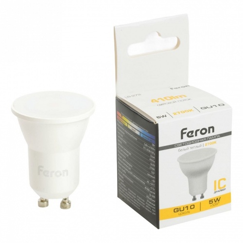 Лампа светодиодная Feron LB-272 GU10 5Вт 2700K 51221 фото 5 Лампа светодиодная Feron LB-272 GU10 5Вт 2700K 51221 фото 5