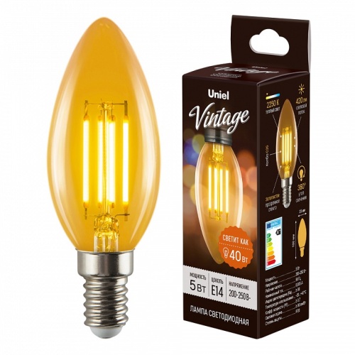 Лампа светодиодная Uniel LED-C35 E14 5Вт 2700K UL-00002396 фото 6 Лампа светодиодная Uniel LED-C35 E14 5Вт 2700K UL-00002396 фото 6