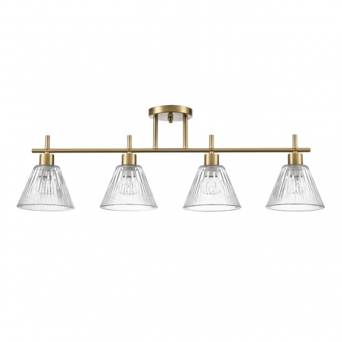 LUMION 8188/4C COMFI LN26 218 латунь/прозрачный, металл/стекло Потолочный светильник E27 4*60W 220V VIVIAN