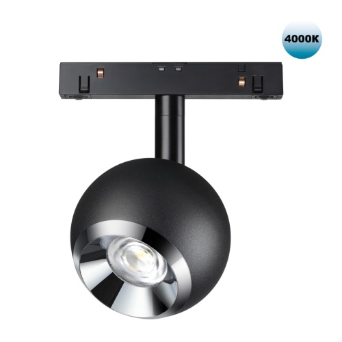 NOVOTECH 358393 SHINO NT20 160 черн/хром Трековый св-ник для низков.шинопровода IP20 LED 4000K 10W 48V FLUM