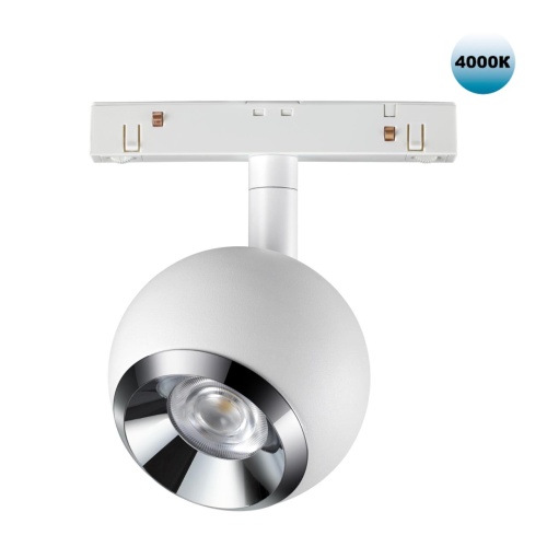 NOVOTECH 358394 SHINO NT20 160 белый/хром Трековый св-ник для низков.шинопровода IP20 LED 4000K 10W 48V FLUM