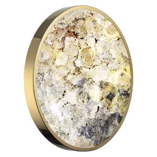 ODEON LIGHT 5079/50L L-VISION ODL24 209 зол/серо-бежевый/металл/натур.камень/акрил Настенный светильник с переключ.цветов.темпер. LED 50W 3000К/4000K/6000K BERGI