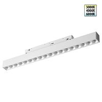 NOVOTECH 359622 SHINO NT25 158 белый Трековый светильник для низков. шинопровода с переключ. цв. темпер. IP20 LED 3000К\4000К\6000К 18W 48V FLUM