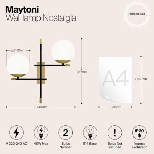Бра Maytoni Nostalgia MOD050WL-02G фото 5