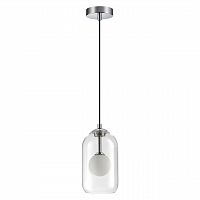 ODEON LIGHT 4953/1 PENDANT ODL22 000 хром/ белый/прозрачный/стекло Подвес G9 1*40W LOSTAR