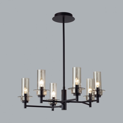 LUMION 6555/6C CLASSI LN26 099 черный/дымчатый/металл/стекло Люстра потолочная E14 6*40W 220V MADONNA фото 5