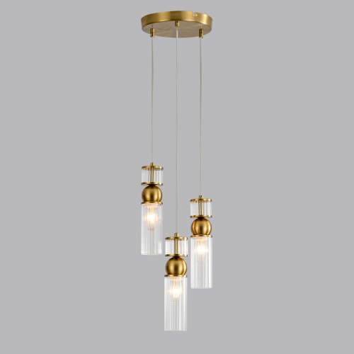 LUMION 8276/3A MODERNI LN26 161 латунь/прозрачный, металл/стекло Подвес Е14 3*40W 220V DENVER фото 7