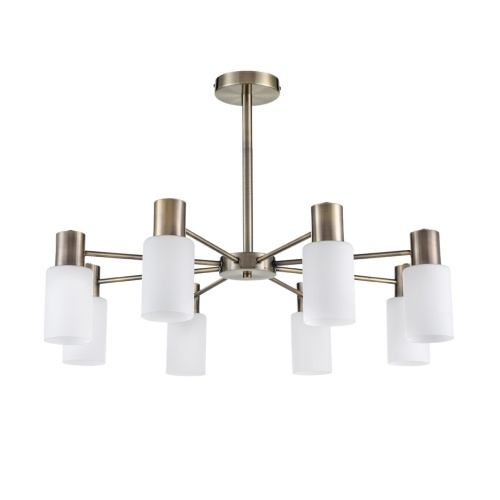 LUMION 8100/8C COMFI LN26 106 бронза/белый металл/стекло Люстра потолочная Е14 8*40W 220V MAVE