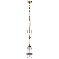 ODEON LIGHT EXCLUSIVE 5441/1B PENDANT ODL_EX26 035 сатинированн.латунь/прозрачн./металл/стекло/травертин/веревка Подвес G9 LED 6W KREMA