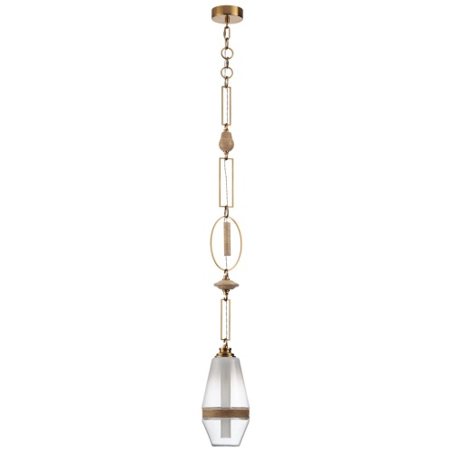 ODEON LIGHT EXCLUSIVE 5441/1B PENDANT ODL_EX26 035 сатинированн.латунь/прозрачн./металл/стекло/травертин/веревка Подвес G9 LED 6W KREMA