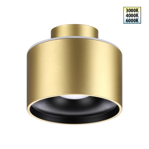 NOVOTECH 358972 OVER NT22 350 бронза св. Светильник накладной с переключ. цв. температуры IP20 LED 3000К\4000К\6000К 12W вниз + 3W вверх 110-265V GIRO