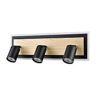 LUMION 8025/20WL LEDIO LN24 000 черный/дерево, металл/МДФ Настенный светильник GU10 LED 3*10W + LED 20W 4000K 220V PINE