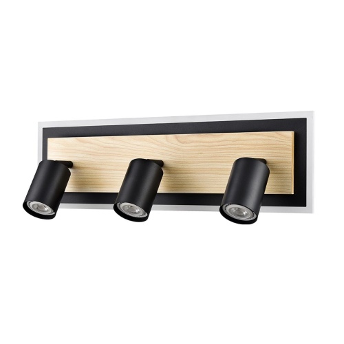 LUMION 8025/20WL LEDIO LN24 000 черный/дерево, металл/МДФ Настенный светильник GU10 LED 3*10W + LED 20W 4000K 220V PINE