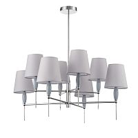LUMION 8279/8 CLASSI LN26 054 хром/серый, металл/керамика/текстиль Люстра Е14 8*40W 220V KARMEN