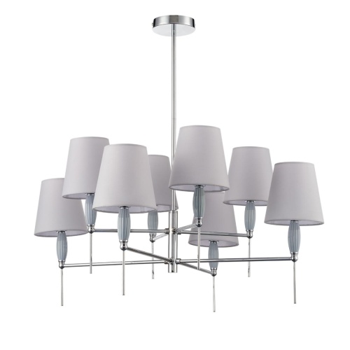 LUMION 8279/8 CLASSI LN26 054 хром/серый, металл/керамика/текстиль Люстра Е14 8*40W 220V KARMEN