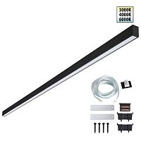 NOVOTECH 359607 OVER NT25 068 черный Светильник линейный светодиод. с переключ. цв. температуры IP20 LED 60W 220-240V 3000К\4000К\6000К FATTO