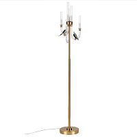 ODEON LIGHT EXCLUSIVE 5431/12FL L-VISION ODL_EX25 095 золотой(под латунь)/белый градиент/беж./зеленый/ металл/стекло/керамика Торшер LED 12W 4000K LARK