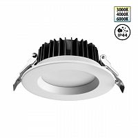 NOVOTECH 359413 SPOT NT24 514 белый Светильник встраиваемый с переключателем цв. температуры IP44 LED 10W 170-265V 3000К\4000К\6000К DRUM