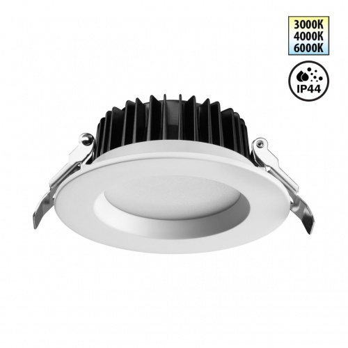 NOVOTECH 359413 SPOT NT24 514 белый Светильник встраиваемый с переключателем цв. температуры IP44 LED 10W 170-265V 3000К\4000К\6000К DRUM