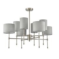 LUMION 8262/8C CLASSI LN26 062 металл/текстиль, никель/серый Люстра потолочная E14 8*40W 220V LATTI
