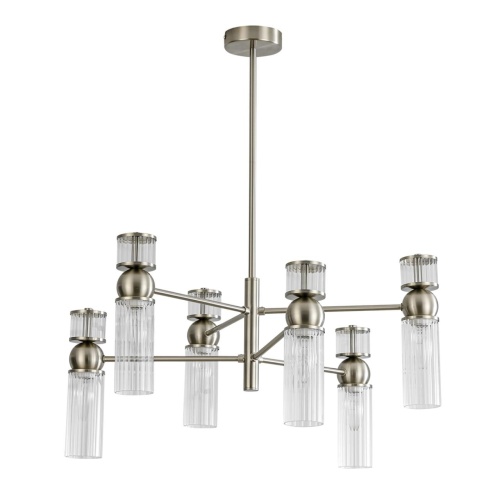 LUMION 8277/6 MODERNI LN26 164 сатин никель/прозрачный, металл/стекло Люстра Е14 6*40W 220V DENVER
