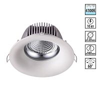 NOVOTECH 358024 SPOT NT19 532 белый Встраиваемый светильник IP20 LED 4100К 10W 220V GLOK