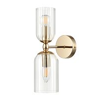 LUMION 6586/2W MODERNI LN26 132 золото/прозрачный, металл/стекло Бра E14 2*40W 220V KASSIA