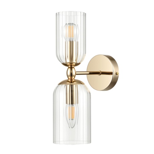 LUMION 6586/2W MODERNI LN26 132 золото/прозрачный, металл/стекло Бра E14 2*40W 220V KASSIA