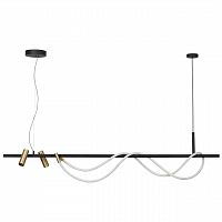ODEON LIGHT 4397/40L HIGHTECH ODL23 301 черный/античная бронза/металл/канат Подвесной св-к с раздельн. вкл IP20 LED 40W 1580Лм 3000K CORDA