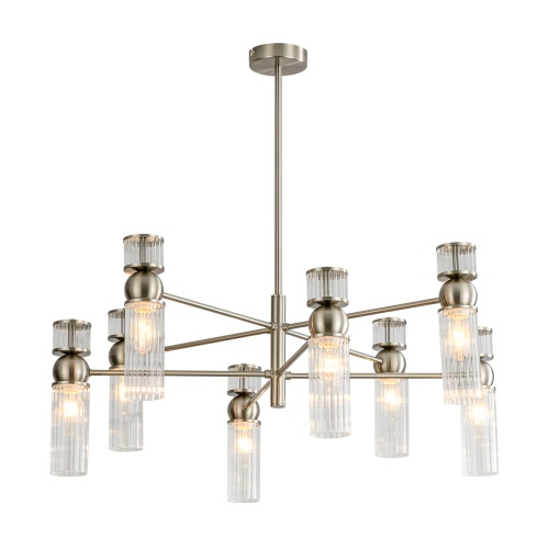 LUMION 8277/8 MODERNI LN26 164 сатин никель/прозрачный, металл/стекло Люстра Е14 8*40W 220V DENVER фото 8