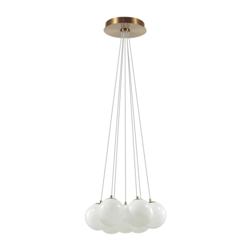 ODEON LIGHT 7109/7 MIDCENT ODL26 517 Подвесной светильник металл/стекло/бронза/белый IP20 E14 7*5W 220-240V MAGIA