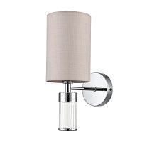 LUMION 6585/1W MODERNI LN26 060 хром/бежевый, металл/текстиль, стекло Бра E14 1*40W 220V ARNIKA