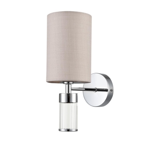 LUMION 6585/1W MODERNI LN26 060 хром/бежевый, металл/текстиль, стекло Бра E14 1*40W 220V ARNIKA