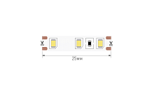Лента светодиодная - 2835, 120 LED/м, 9,6 Вт/м, 12В , IP20, Цвет: Теплый белый