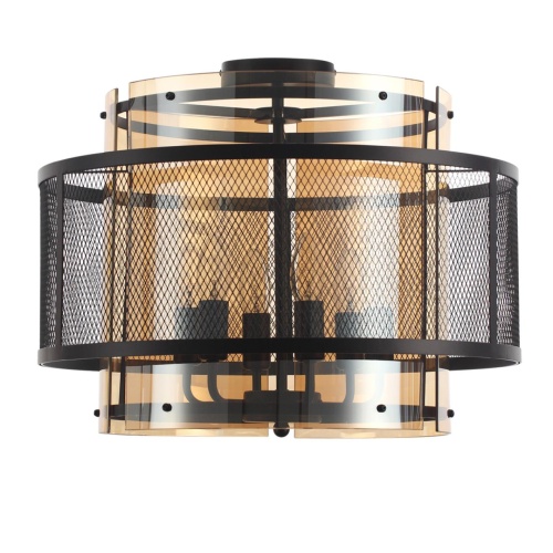 LUMION 8007/6C MODERNI LN26 296 черный/черный, золотой металл/металл, стекло Люстра потолочная Е14 6*40W 220V ZARINA