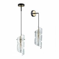 ODEON LIGHT EXCLUSIVE 5439/1 MODERN ODL_EX25 071 черный/золото/металл/стекло Подвес/бра E14 1*40W FUSILLI