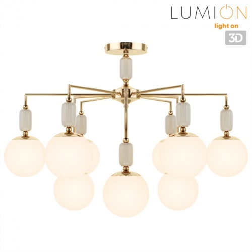 LUMION 6580/9C CLASSI LN26 36 французское золото, серый/белый металл, керамика/стекло Люстра потолочная E14 9*40W 220V VIVIEN фото 2