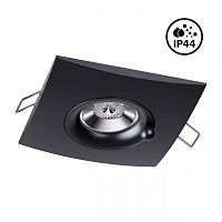 NOVOTECH 370796 SPOT NT21 596 черный Светильник встраиваемый влагозащищенный IP44 GU10 50W 220V WATER
