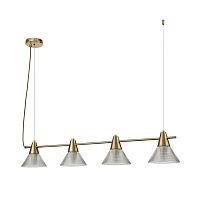 LUMION 6596/4A MODERNI LN26 217 латунь титаниум/прозрачный, металл/стекло Подвес E27 4*60W 220V CORNE