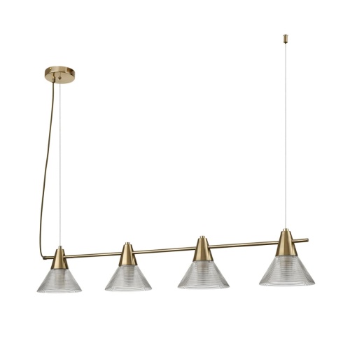 LUMION 6596/4A MODERNI LN26 217 латунь титаниум/прозрачный, металл/стекло Подвес E27 4*60W 220V CORNE