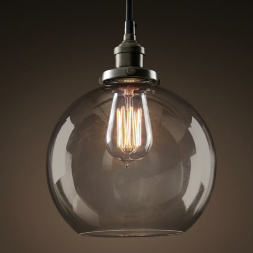 Подвесной светильник Loft Clear Glass Sphere Cloche Дымчатый Подвесной светильник Loft Clear Glass Sphere Cloche Дымчатый